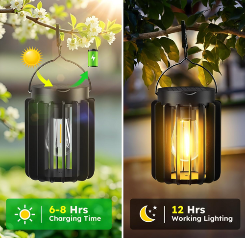 LED Solar Iron Basket Tungsten Lamp