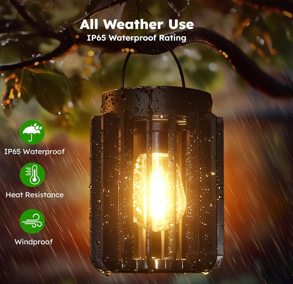 LED Solar Iron Basket Tungsten Lamp