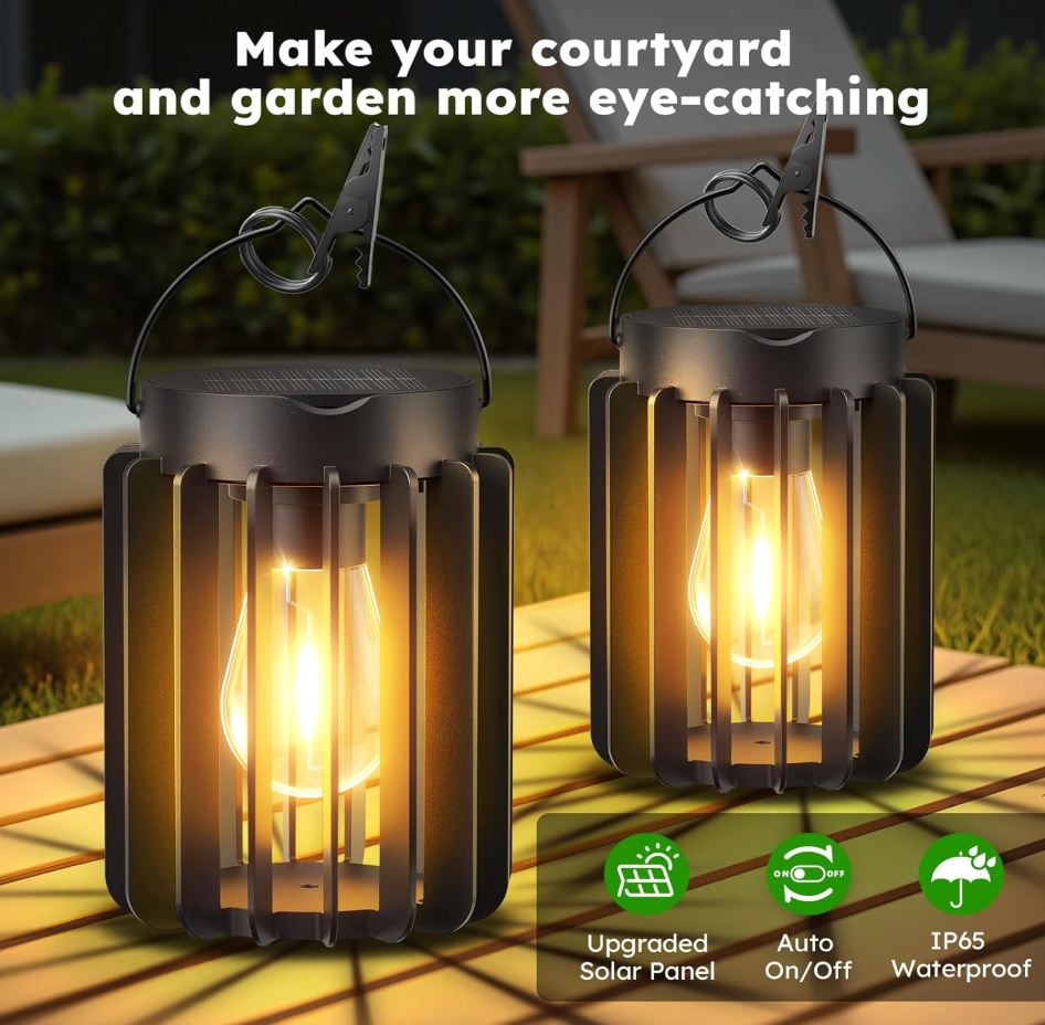 LED Solar Iron Basket Tungsten Lamp