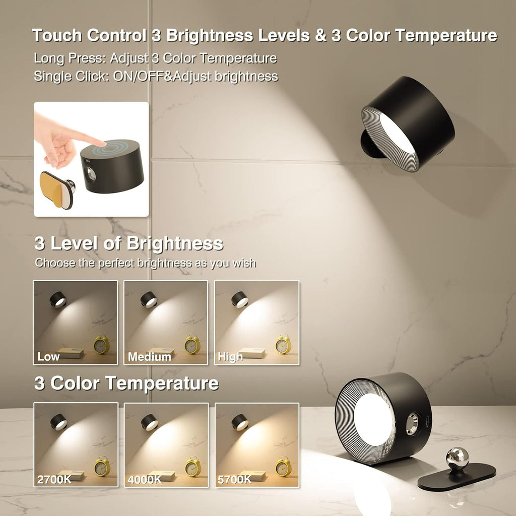 Wall Mounted Rechargeable Magnetic Lamp with Scones