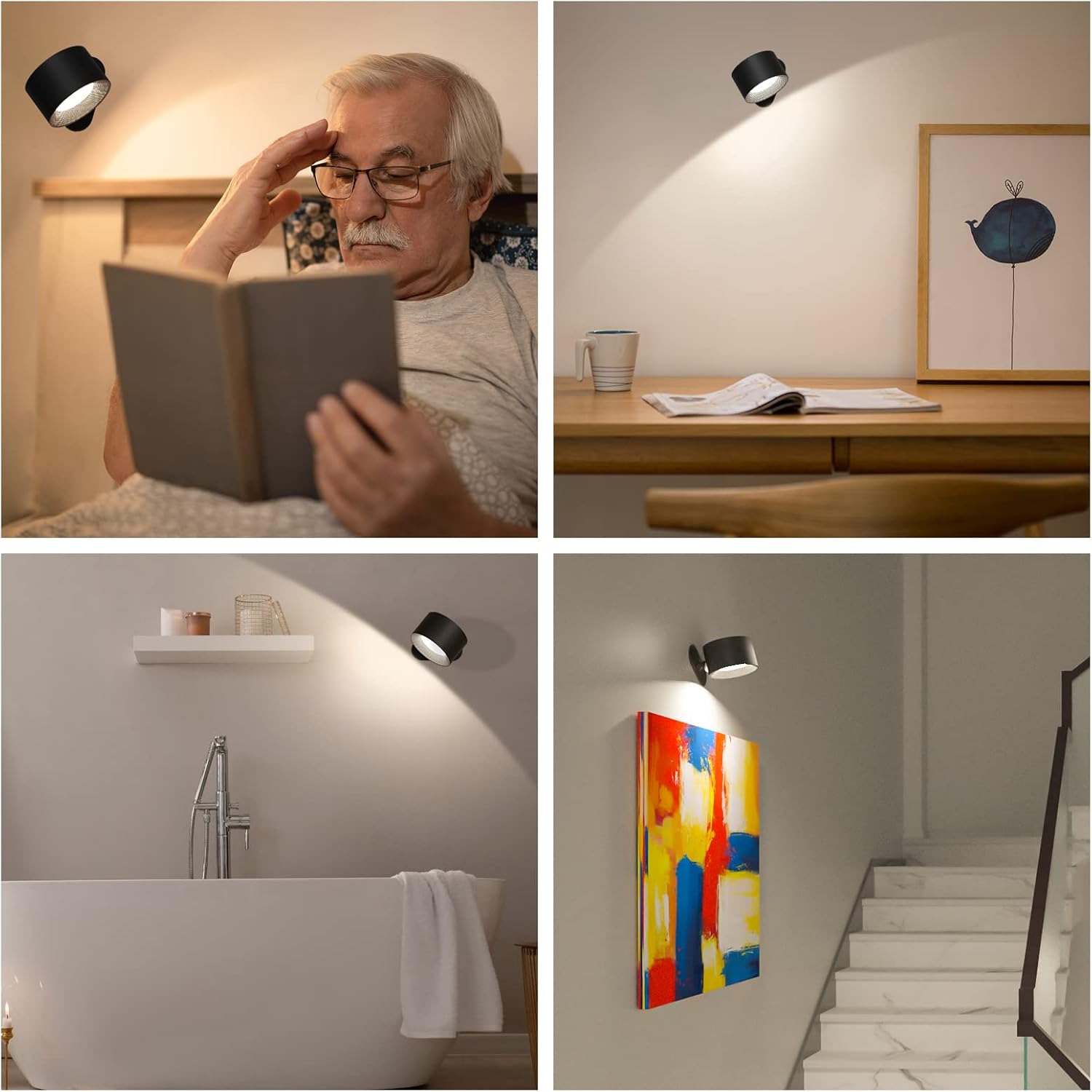 Wall Mounted Rechargeable Magnetic Lamp with Scones